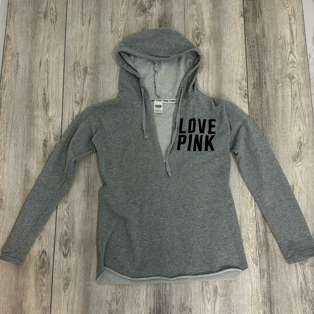 Love Pink Gray Medium hooded sweatshirt